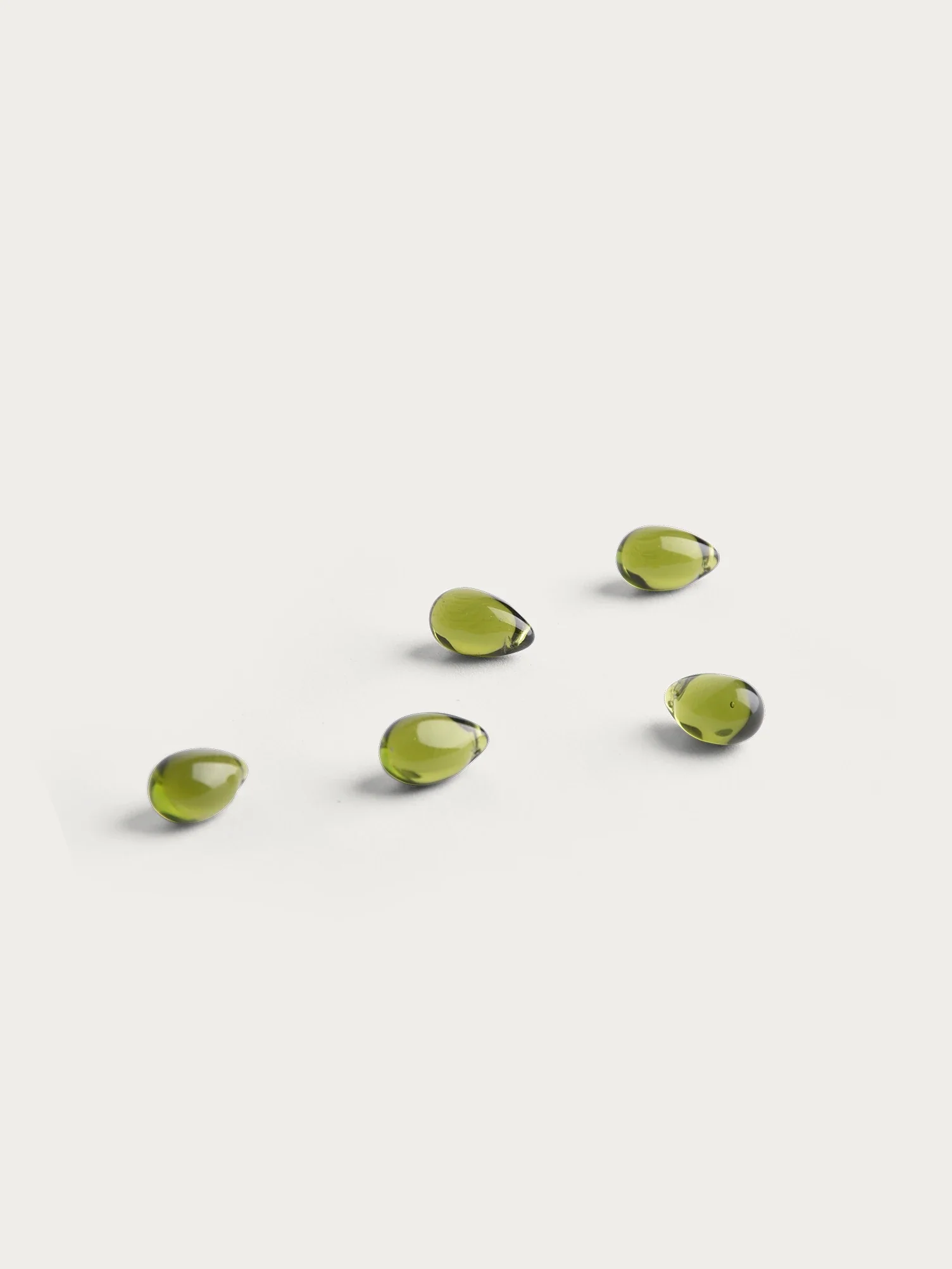 Glasdroppe 'Olivine' 5-pack - Image 3