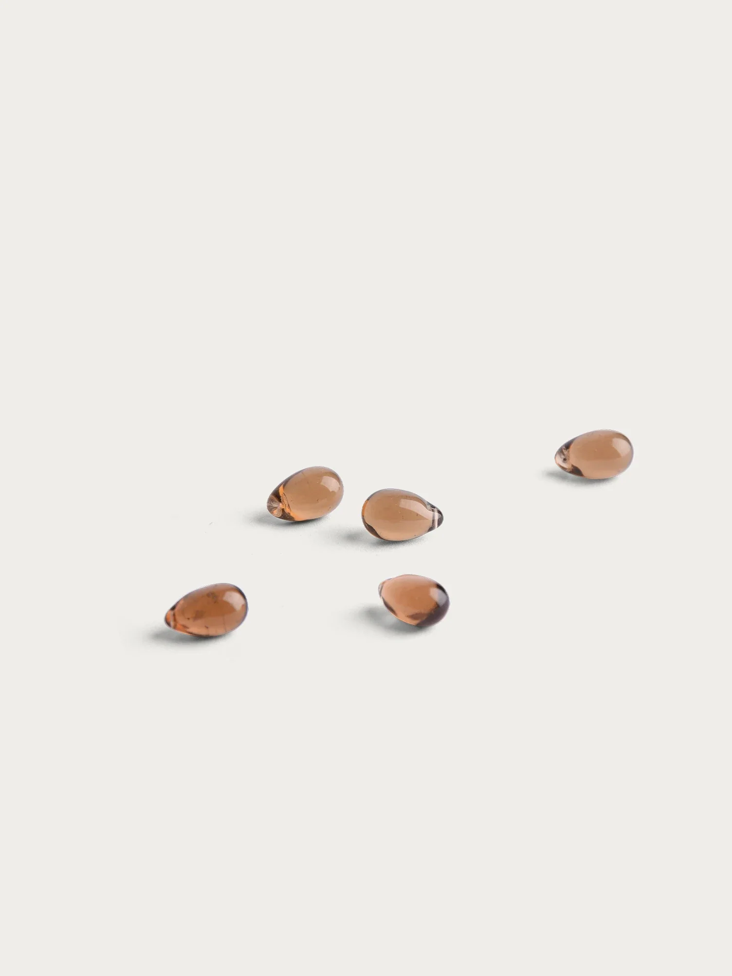Glasdroppe 'Smoked Topaz' 5-pack - Image 3