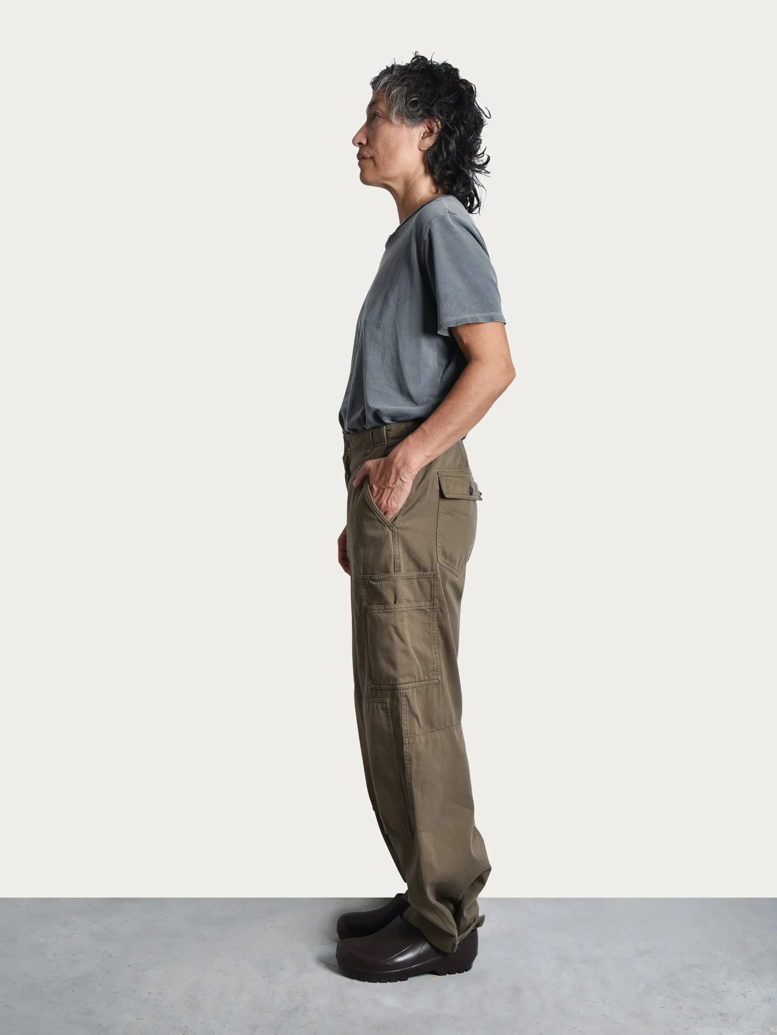 Trädgårdsbyxa 'Dagg' olive green - Image 4