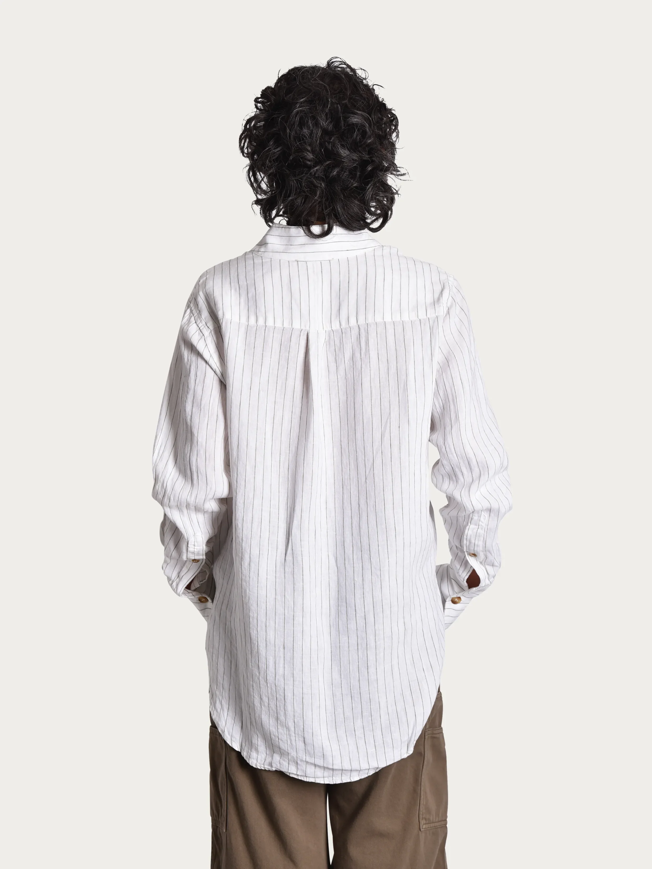 Trädgårdsskjorta 'Lark' stripe white/green - Image 4